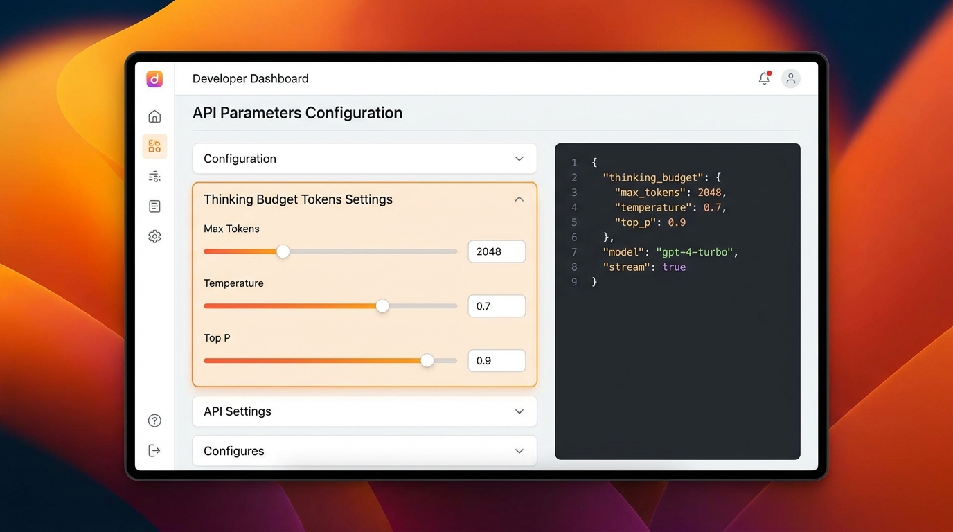 Claude API developer setup with thinking parameters configuration